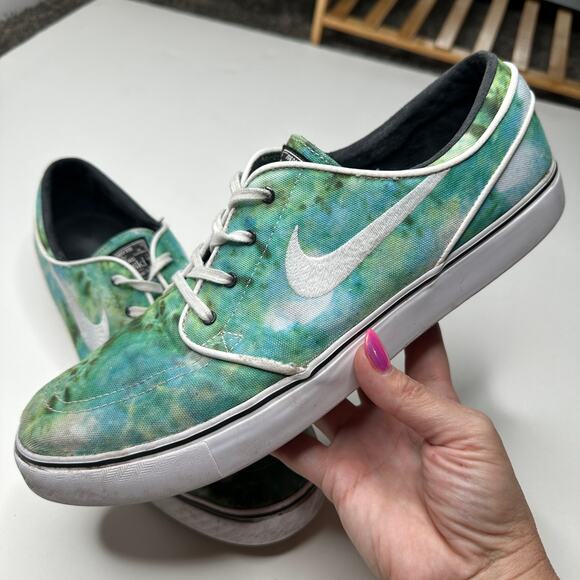 Nike SB Stefan Janoski Premium QS Green Tie Dye Sneakers - Picture 1 of 7